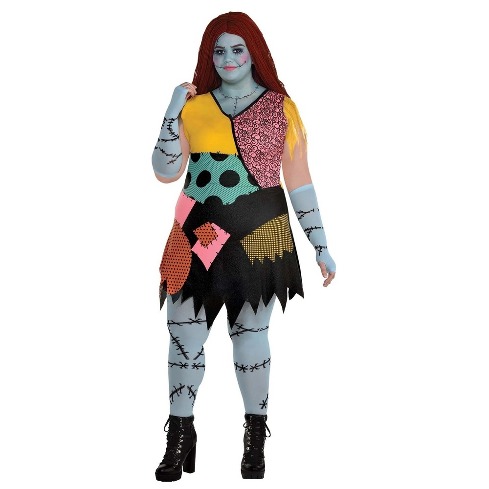 Nightmare‎ Before Christmas Sally Costume Adult Plus 3XL 22-24 Wig New